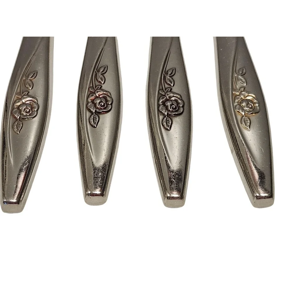 Oneida LASTING‎ ROSE Set of 4 Dinner Knives Oneidacraft Stainless Flatware